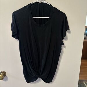 Time and Tru Black Women's Twist Hem Blouse